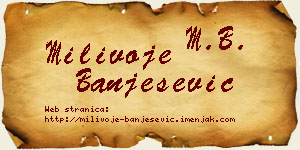 Milivoje Banješević vizit kartica
